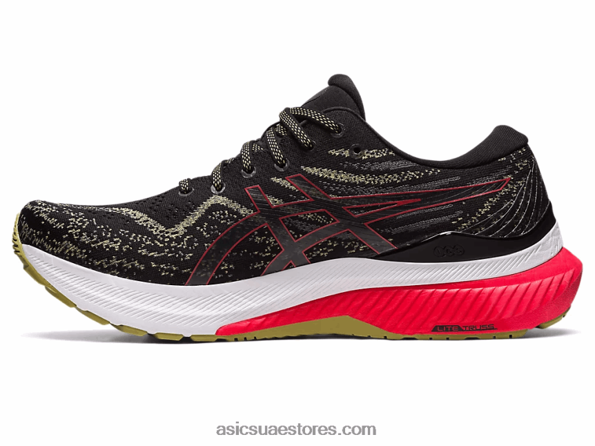 Asics أسود / أحمر كهربائي جل كايانو 29 عريض 2N24DJ429