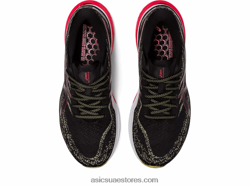 Asics أسود / أحمر كهربائي جل كايانو 29 عريض 2N24DJ429
