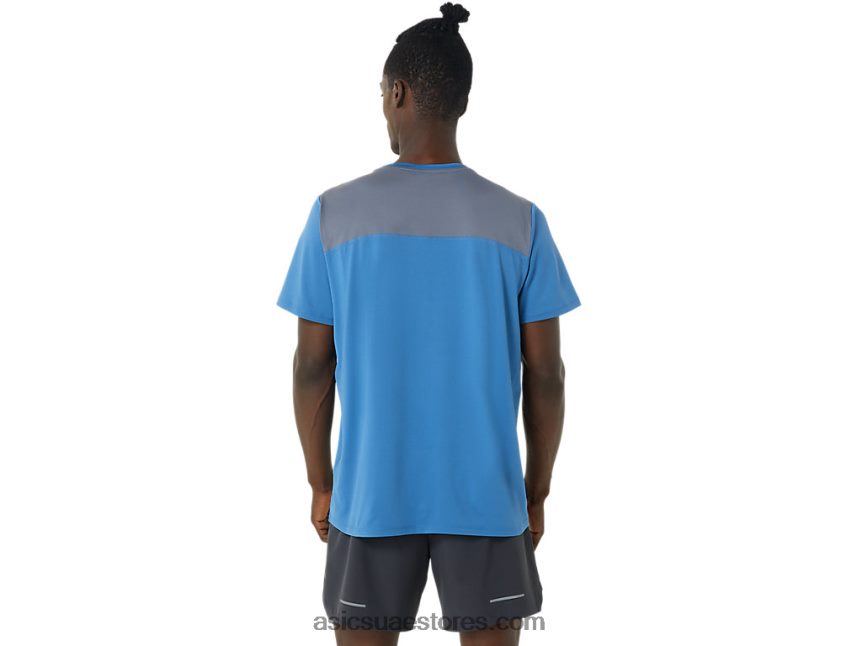 Asics اللازوردية / حاضرة الرجال قصيرة الأكمام العلاقات العامة لايت 2N24DJ1032