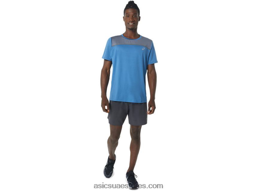 Asics اللازوردية / حاضرة الرجال قصيرة الأكمام العلاقات العامة لايت 2N24DJ1032