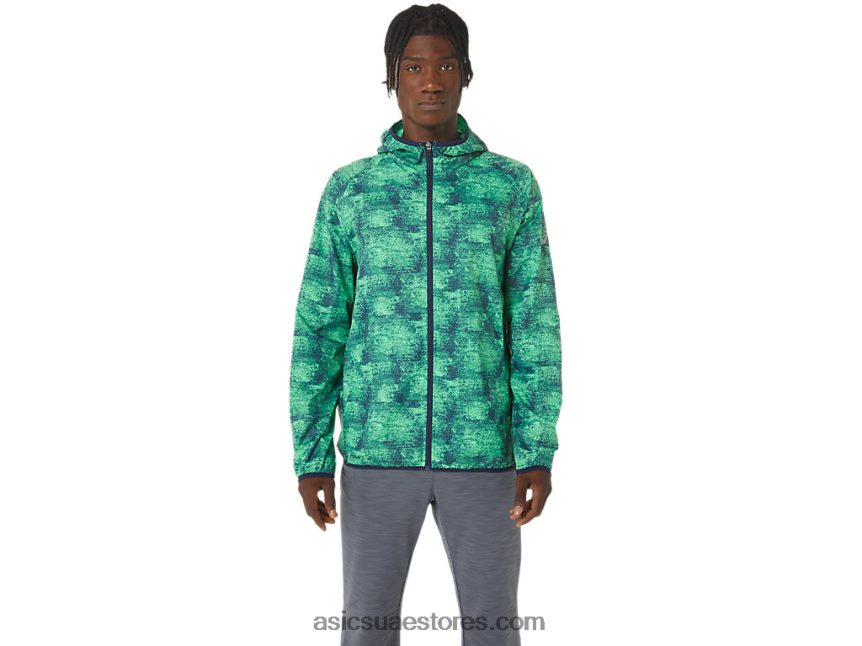 Asics ربط صبغ أخضر / طاووس سترة رجالية للتعبئة 2N24DJ1050