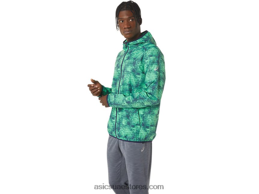 Asics ربط صبغ أخضر / طاووس سترة رجالية للتعبئة 2N24DJ1050