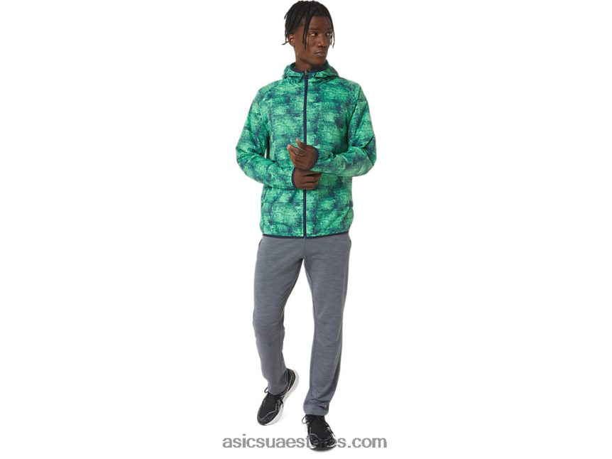 Asics ربط صبغ أخضر / طاووس سترة رجالية للتعبئة 2N24DJ1050