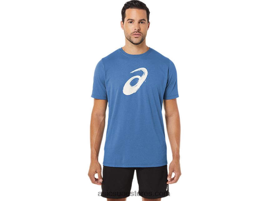 Asics اللازوردية فرشاة الرسم قصيرة الأكمام المحملة 2N24DJ1057