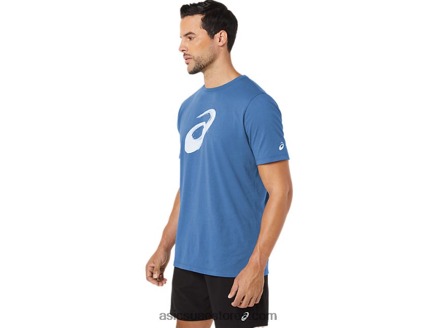 Asics اللازوردية فرشاة الرسم قصيرة الأكمام المحملة 2N24DJ1057