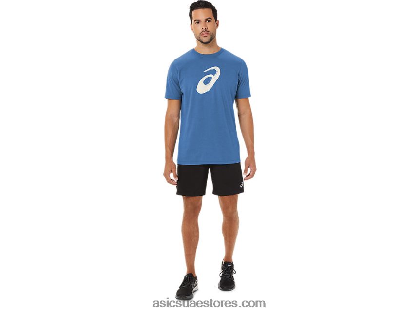 Asics اللازوردية فرشاة الرسم قصيرة الأكمام المحملة 2N24DJ1057