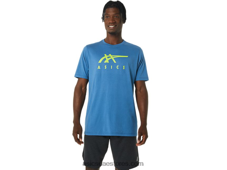 Asics اللازوردية كم قصير شريطية 2N24DJ1085