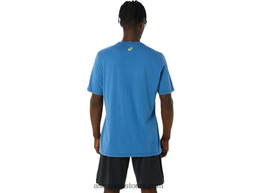 Asics اللازوردية كم قصير شريطية 2N24DJ1085