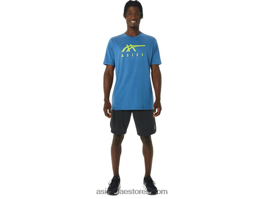 Asics اللازوردية كم قصير شريطية 2N24DJ1085