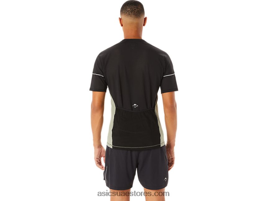 Asics حزاز أخضر / أسود أداء توب فوجيتريل للرجال 2N24DJ1088