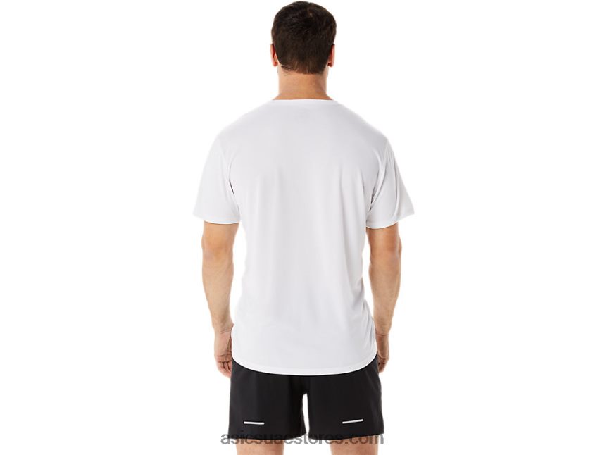 Asics ساحل أبيض / أزرق لامع قميص إيكيدن للرجال بأكمام قصيرة 2N24DJ1101