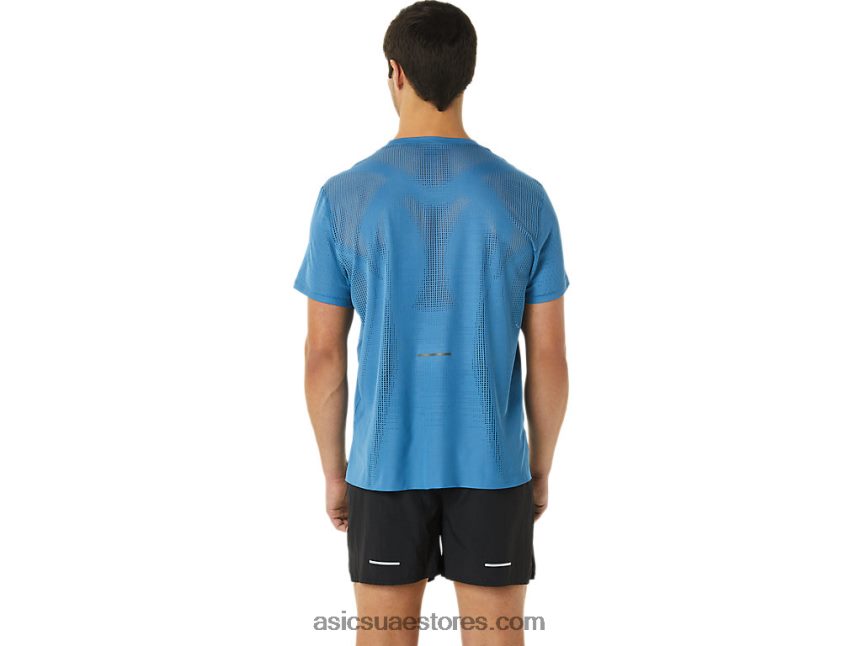 Asics اللازوردية قميص بأكمام قصيرة للتهوية للرجال 2N24DJ1115