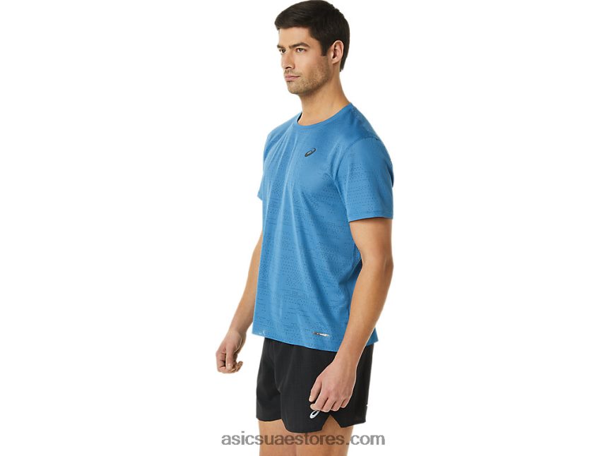 Asics اللازوردية قميص بأكمام قصيرة للتهوية للرجال 2N24DJ1115