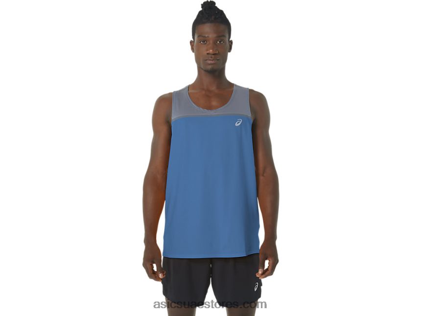 Asics اللازوردية / حاضرة القميص العلاقات العامة للرجال 2N24DJ1120