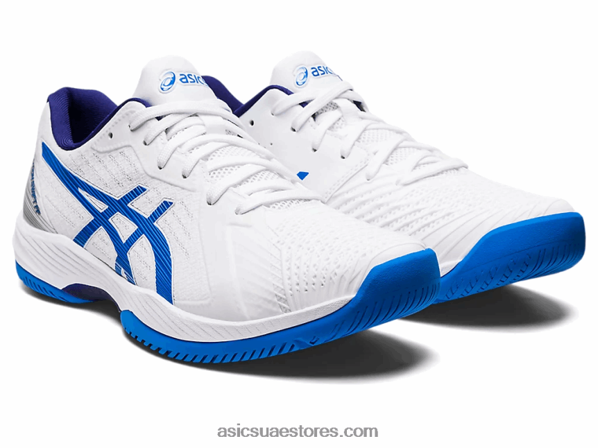 Asics أبيض / أزرق كهربائي حل سريع وما يليها 2N24DJ1130