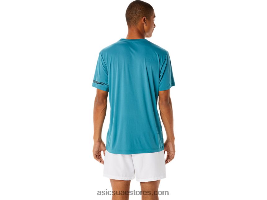 Asics الصنوبر الضبابي الرجال قصيرة الأكمام المحملة 2N24DJ1138