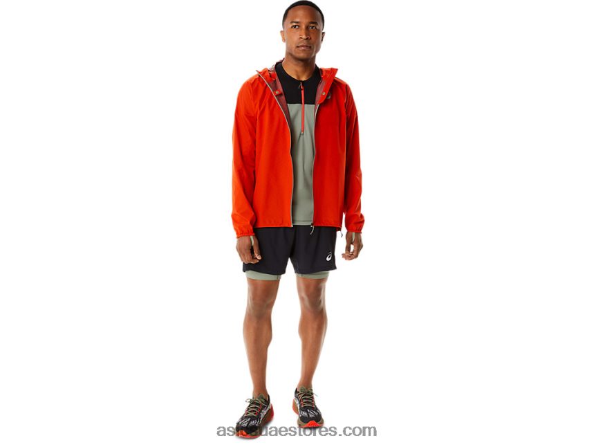 Asics أداء أسود / حزاز أخضر فوجيتريل قصير للرجال 2N24DJ1139