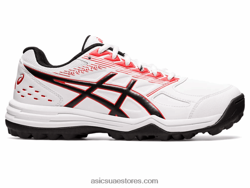Asics أبيض / أحمر كلاسيكي مجال الهلام القاتل 2N24DJ1196