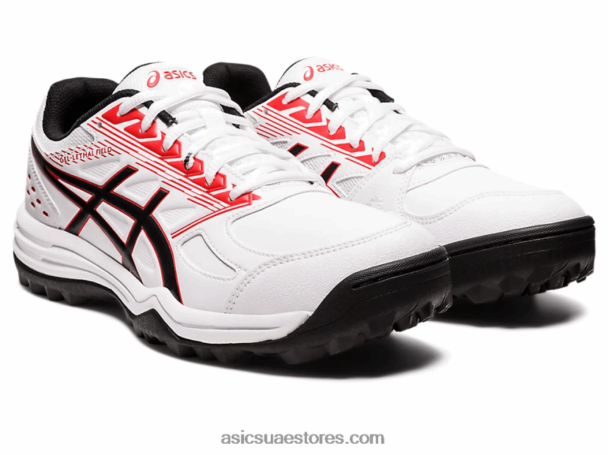Asics أبيض / أحمر كلاسيكي مجال الهلام القاتل 2N24DJ1196