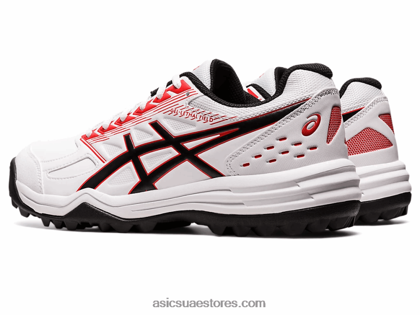 Asics أبيض / أحمر كلاسيكي مجال الهلام القاتل 2N24DJ1196