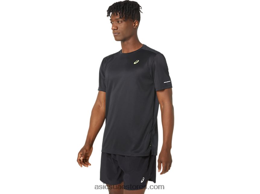 Asics أسود الأداء قميص بأكمام قصيرة شبكي خفيف 2N24DJ120