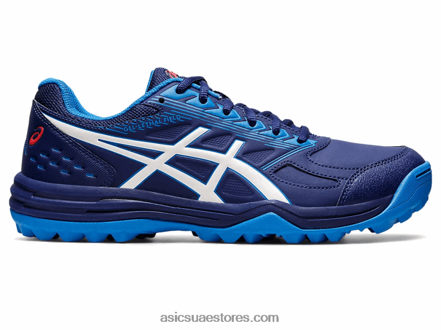 Asics الغوص الأزرق / الأبيض مجال الهلام القاتل 2N24DJ1213