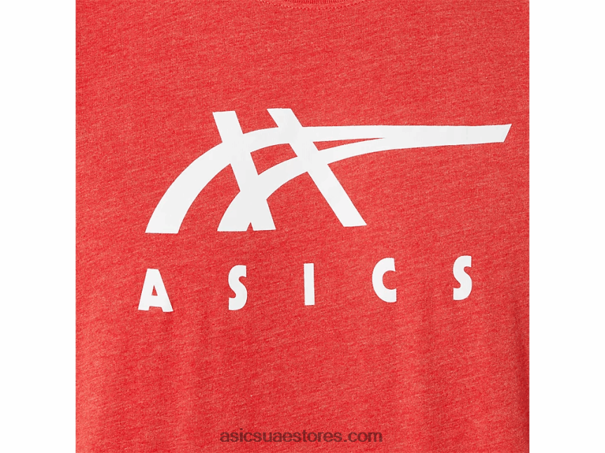 Asics هيذر الأحمر الكلاسيكي كم قصير شريطية 2N24DJ1255