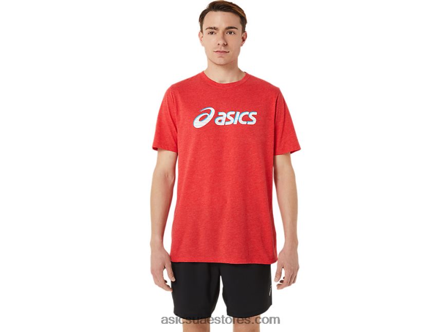 Asics هيذر الأحمر الكلاسيكي رابع أكمام قصيرة 2N24DJ1256