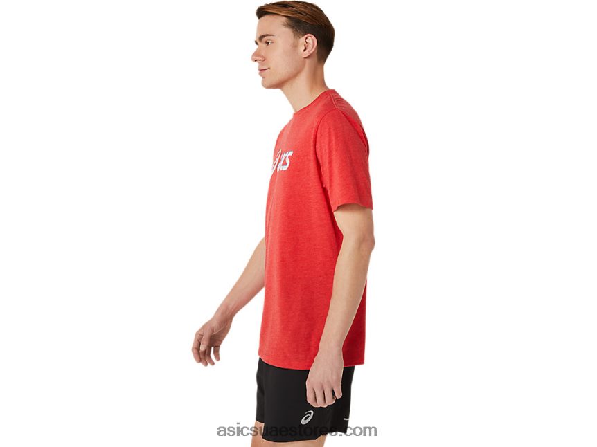 Asics هيذر الأحمر الكلاسيكي رابع أكمام قصيرة 2N24DJ1256