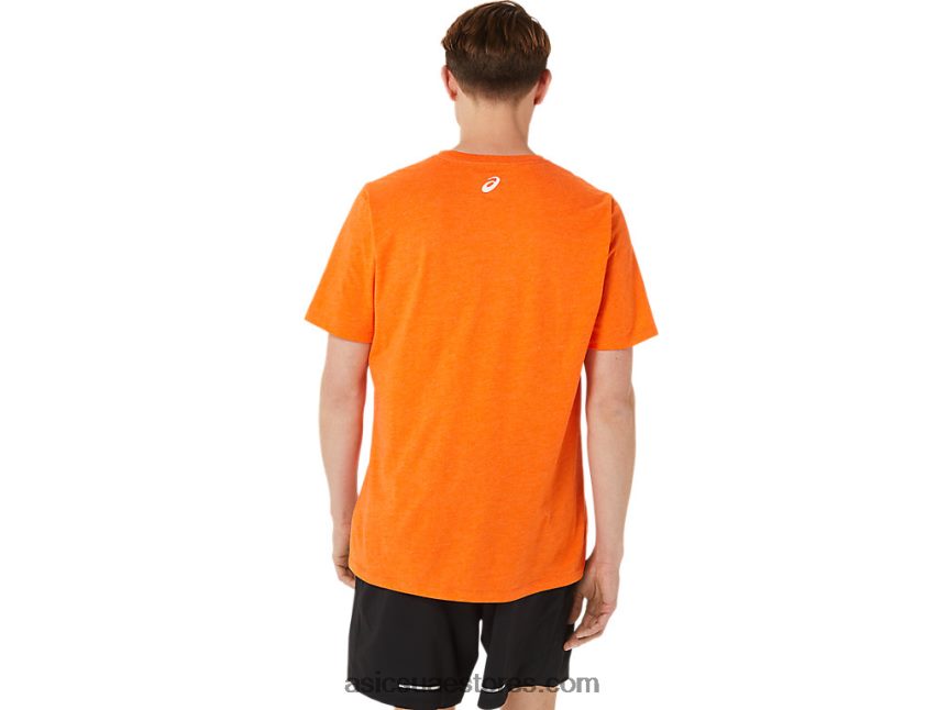 Asics هيذر البرتقال القطيفة خاصية قصيرة الأكمام من المحملة الرياضية 2N24DJ1269