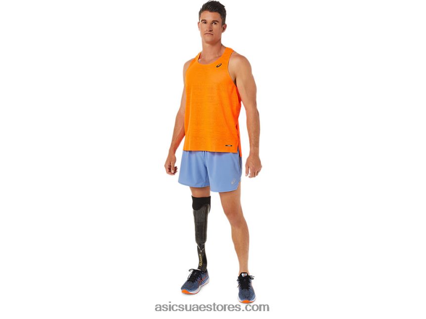 Asics صادم البرتقالي قميص رجالي للتهوية 2N24DJ1326