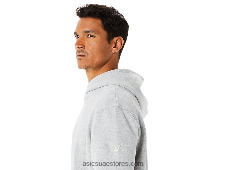 Asics هيذر رمادي فاتح هوديي الصوف الرجال الأحد لام 2N24DJ1346