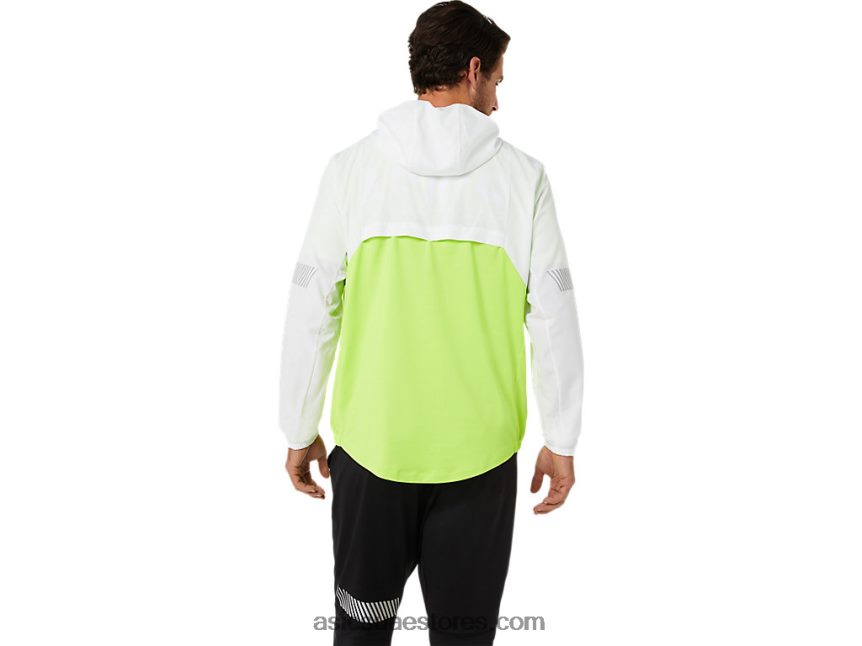 Asics أبيض لامع / أخضر خطر سترة الرجال الخفيفة 2N24DJ1348
