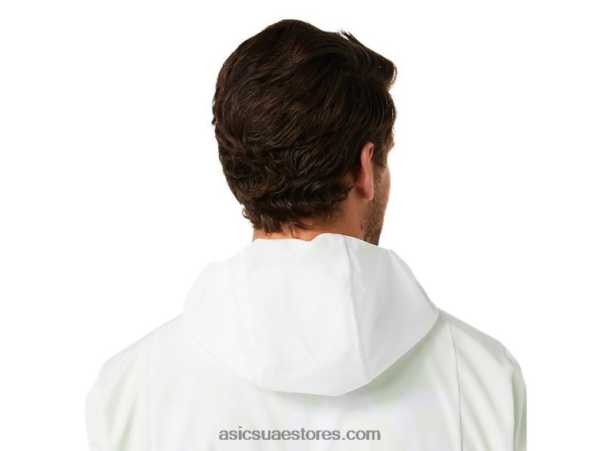 Asics أبيض لامع / أخضر خطر سترة الرجال الخفيفة 2N24DJ1348