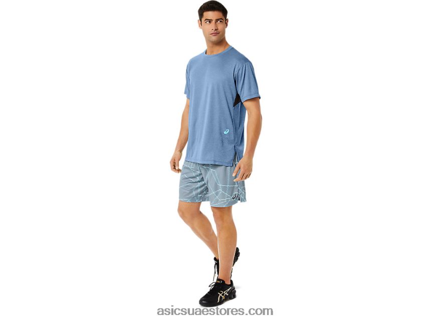 Asics هيذر القرش الكبير توب رجالي بأكمام قصيرة وطبعة جل كول 2N24DJ1354