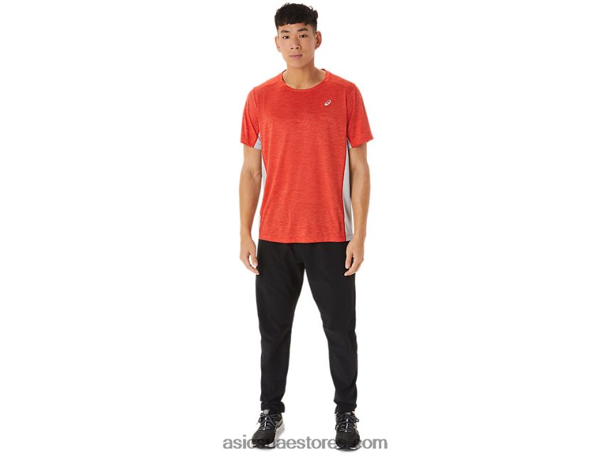 Asics الأحمر الناري / الرمادي بيدمونت قطار رجال سانا كم قصير 2N24DJ1357