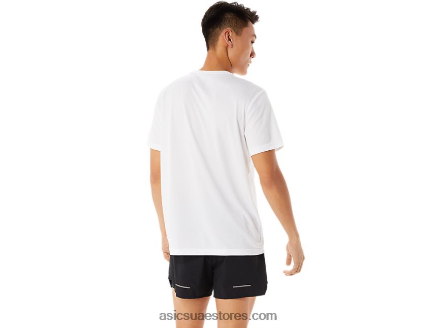 Asics أبيض لامع تي شيرت بأكمام قصيرة برسومات حذاء 2N24DJ1368