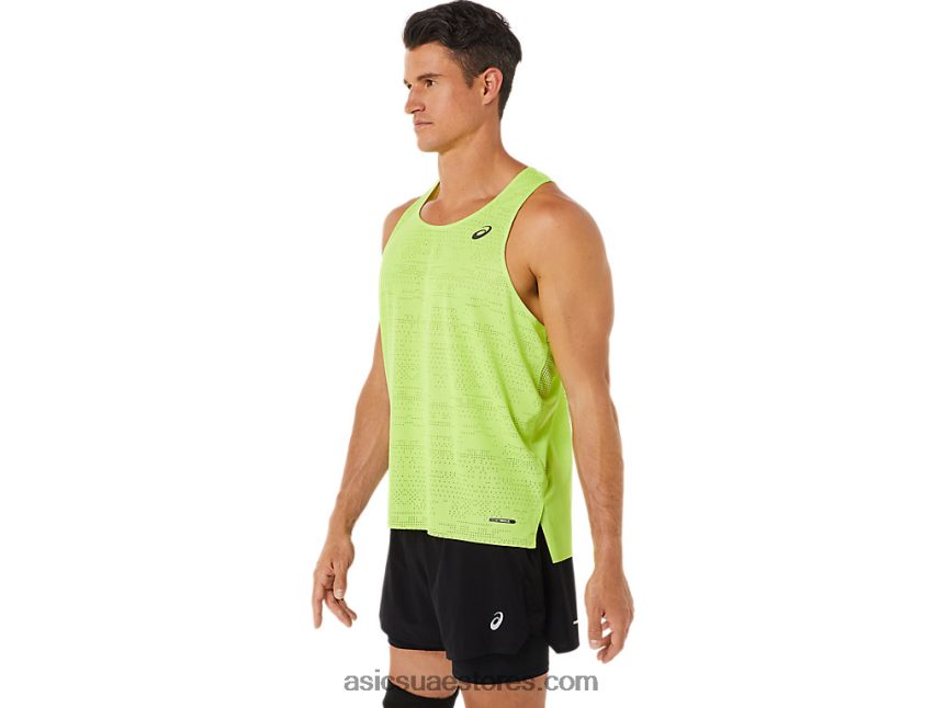 Asics الخطر الأخضر قميص رجالي للتهوية 2N24DJ1391