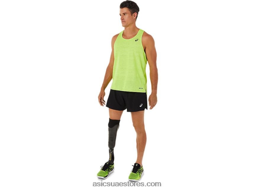 Asics الخطر الأخضر قميص رجالي للتهوية 2N24DJ1391