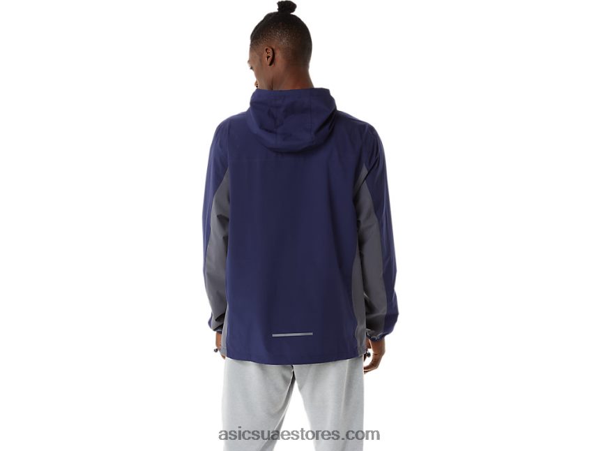 Asics معطف طاووس / رمادي حامل سترة مضادة للماء للرجال 2N24DJ1401