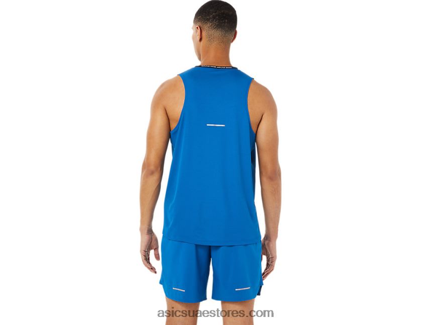 Asics الأزرق الفرنسي / محرك البحيرة القميص سباق الرجال 2N24DJ1404