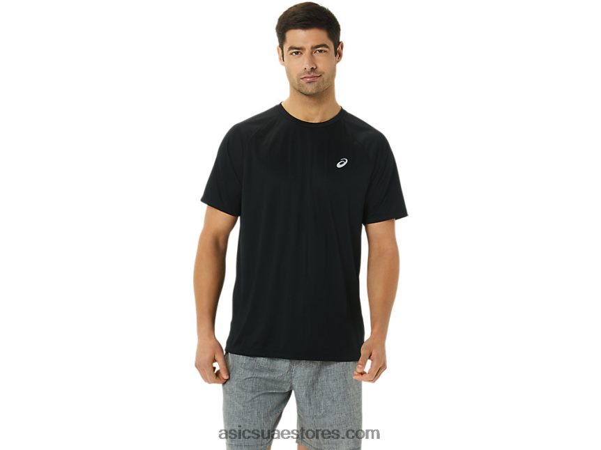 Asics أسود الأداء مجموعة لايت جاهزة للرجال بأكمام قصيرة 2N24DJ1417