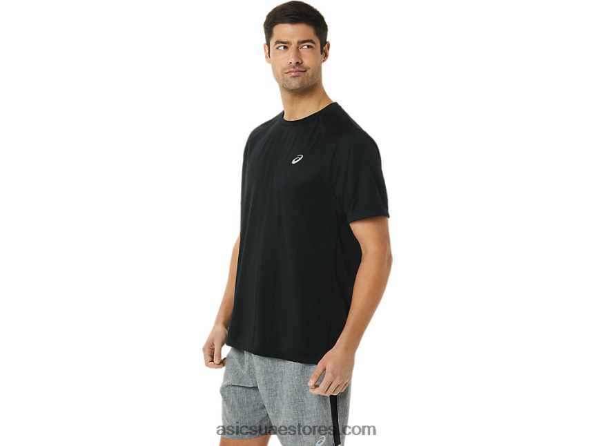 Asics أسود الأداء مجموعة لايت جاهزة للرجال بأكمام قصيرة 2N24DJ1417