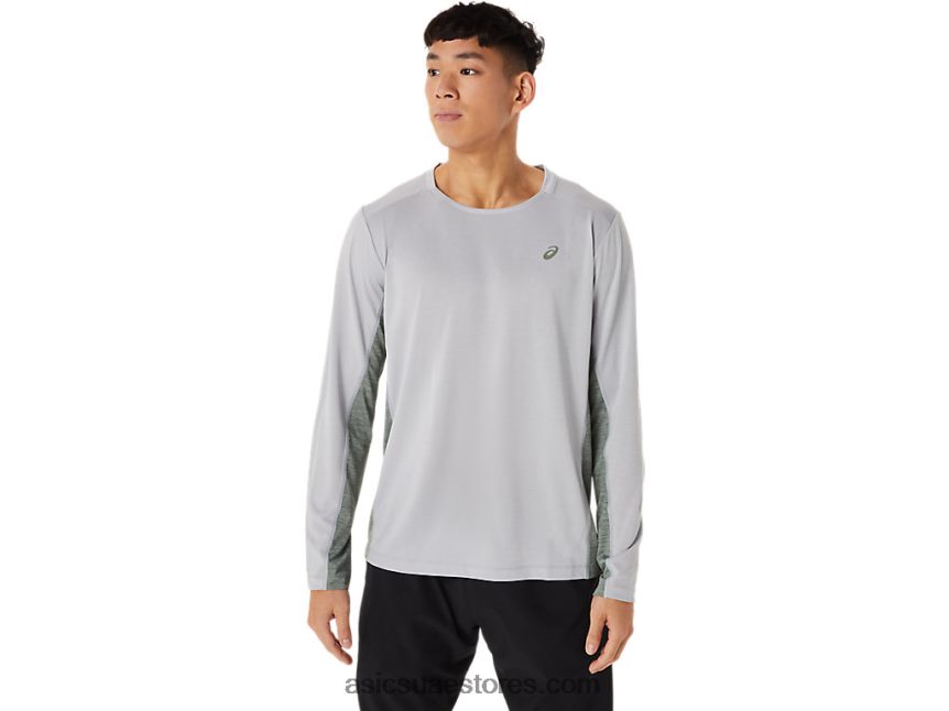 Asics رمادي بيدمونت / حزاز أخضر قطار رجال سانا كم طويل 2N24DJ1419