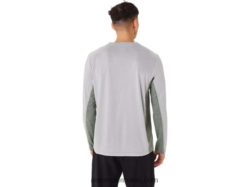 Asics رمادي بيدمونت / حزاز أخضر قطار رجال سانا كم طويل 2N24DJ1419