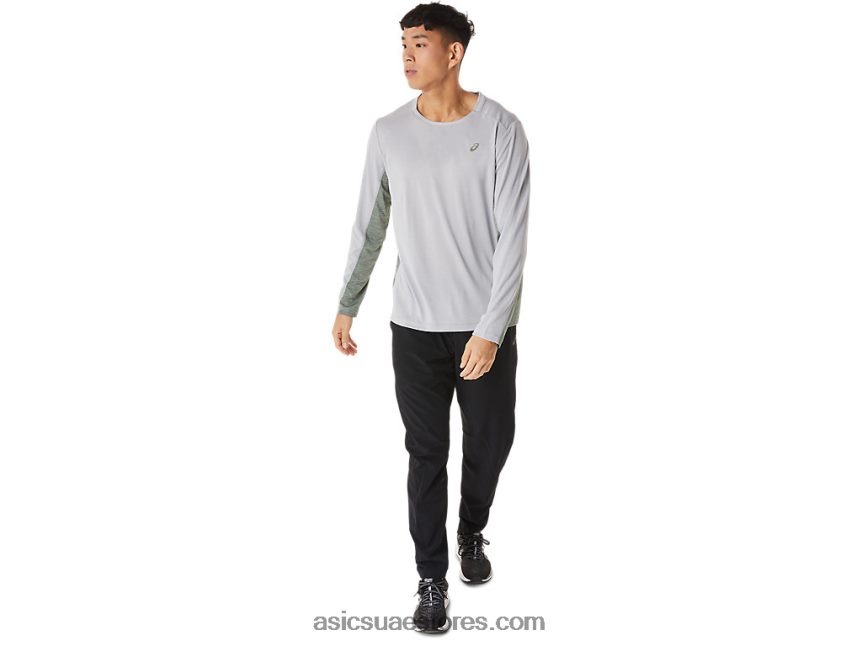 Asics رمادي بيدمونت / حزاز أخضر قطار رجال سانا كم طويل 2N24DJ1419
