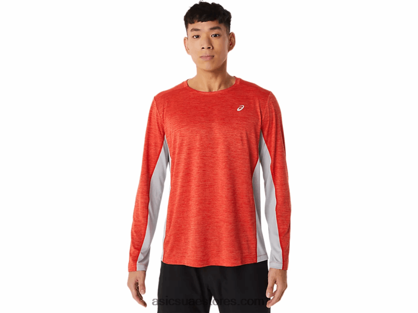Asics الأحمر الناري / الرمادي بيدمونت قطار رجال سانا كم طويل 2N24DJ1423