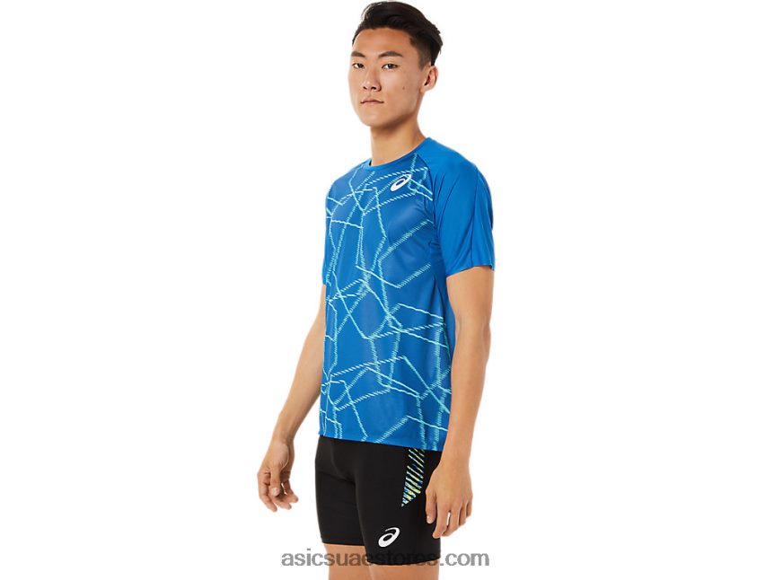 Asics محرك البحيرة قميص قصير الأكمام خفيف للرجال 2N24DJ1443