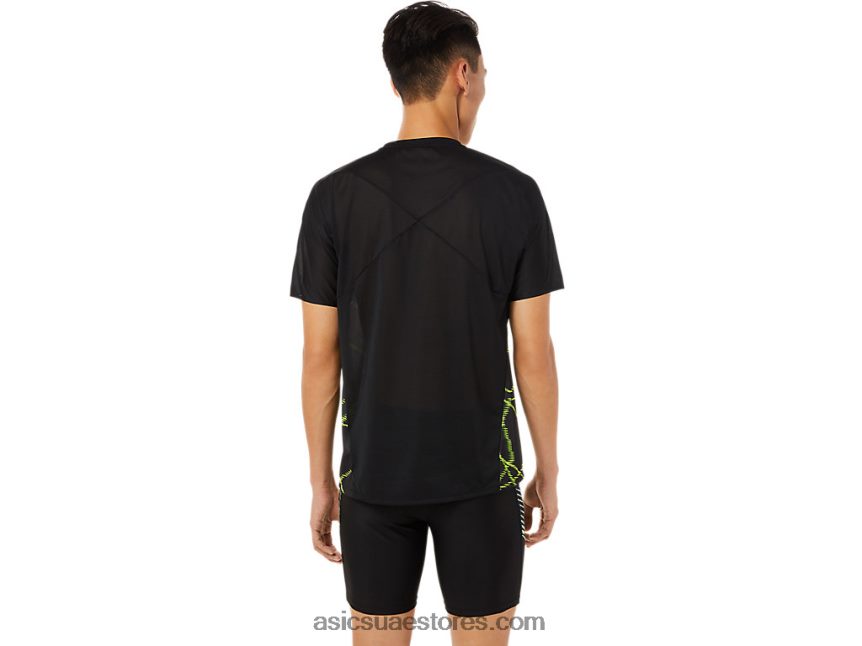 Asics أسود الأداء قميص قصير الأكمام خفيف للرجال 2N24DJ1444