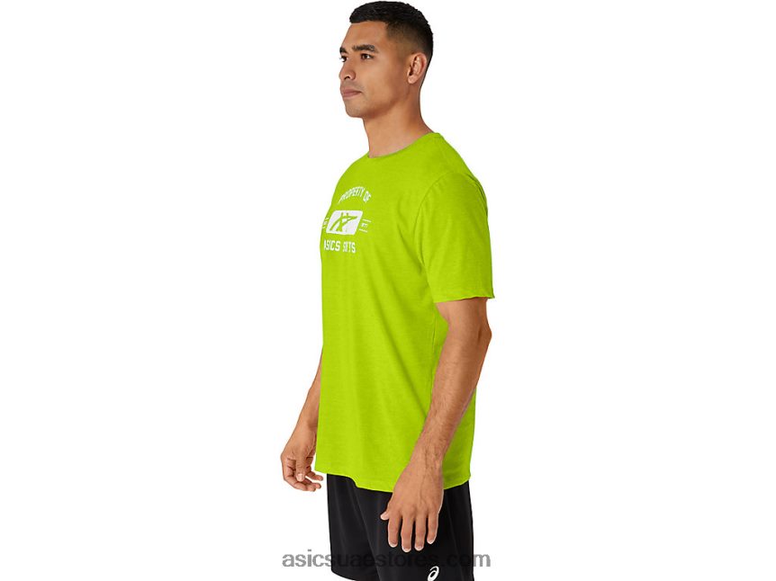 Asics نكهة الجير خاصية قصيرة الأكمام من المحملة الرياضية 2N24DJ14